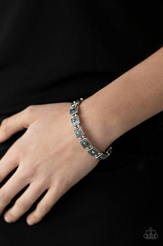 Cosmic Conquest- Blue and Silver Bracelet- Paparazzi Accessories