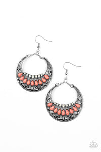 Crescent Couture- Orange and Silver Earrings- Paparazzi Accessories