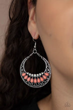 Load image into Gallery viewer, Crescent Couture- Orange and Silver Earrings- Paparazzi Accessories