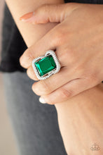 Load image into Gallery viewer, Deluxe Decadence- Green and Silver Ring- Paparazzi Accessories