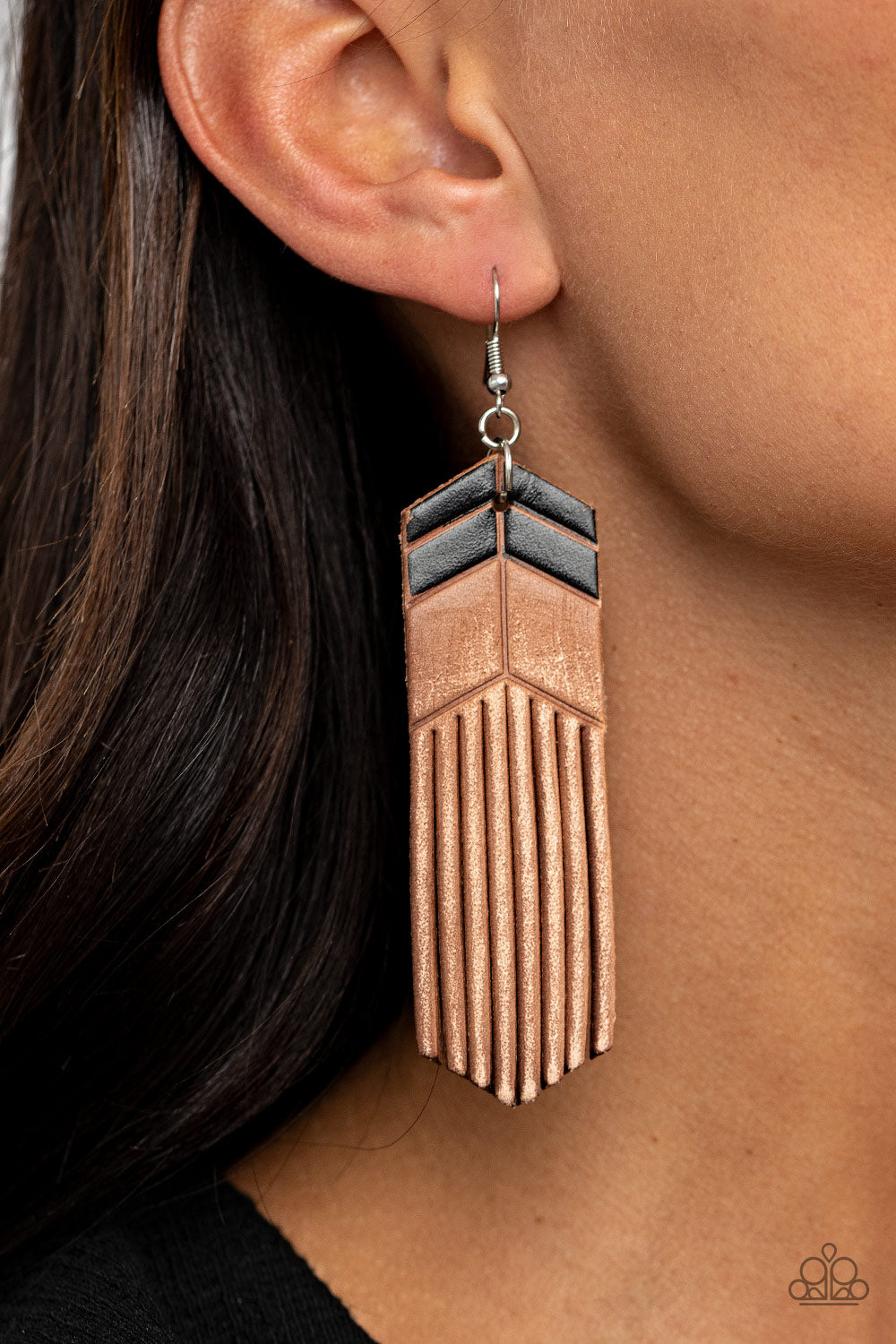 Desert Trails- Black and Brown Earrings- Paparazzi Accessories
