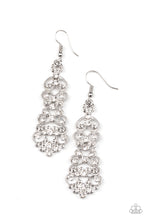 Load image into Gallery viewer, Diva Decorum- White and Silver Earrings- Paparazzi Accessories
