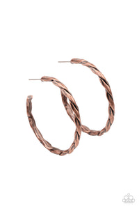 Don't Get It Twisted- Copper Earrings- Paparazzi Accessories