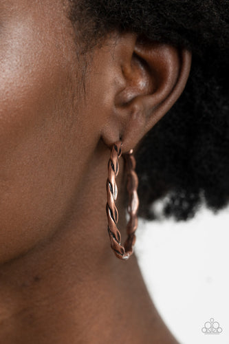 Don't Get It Twisted- Copper Earrings- Paparazzi Accessories