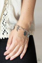 Load image into Gallery viewer, Fancifully Flighty- White and Silver Bracelet- Paparazzi Accessories
