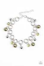 Load image into Gallery viewer, Fancy Fascination- Green and Silver Bracelet- Paparazzi Accessories