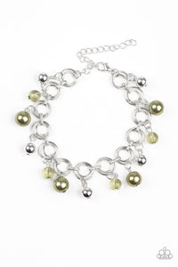 Fancy Fascination- Green and Silver Bracelet- Paparazzi Accessories