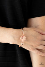 Load image into Gallery viewer, Filigree Fiesta- Rose Gold Bracelet- Paparazzi Accessories