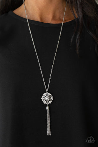 Fine Florals- Silver Necklace- Paparazzi Accessories