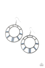 Load image into Gallery viewer, Fleek Fortress- Blue and Silver Earrings- Paparazzi Accessories