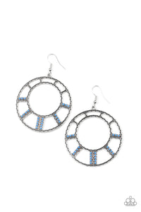 Fleek Fortress- Blue and Silver Earrings- Paparazzi Accessories