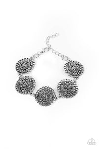 Garden Gate Glamour- Silver Bracelet- Paparazzi Accessories
