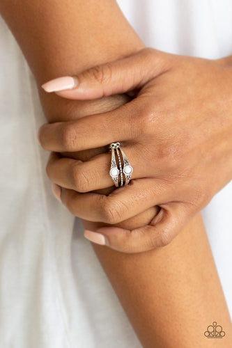 Give It Your ZEST- White and Silver Ring- Paparazzi Accessories