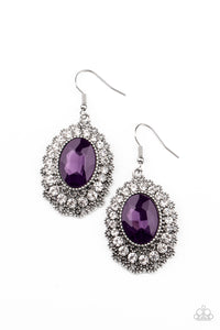 Glacial Gardens- Purple and Silver Earrings- Paparazzi Accessories