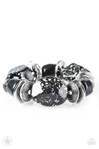 Glaze Of Glory- Black and Silver Bracelet- Paparazzi Accessories
