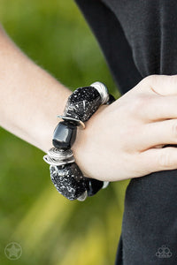 Glaze Of Glory- Black and Silver Bracelet- Paparazzi Accessories