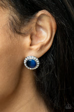 Load image into Gallery viewer, Glowing Dazzle- Blue and Silver Earrings- Paparazzi Accessories