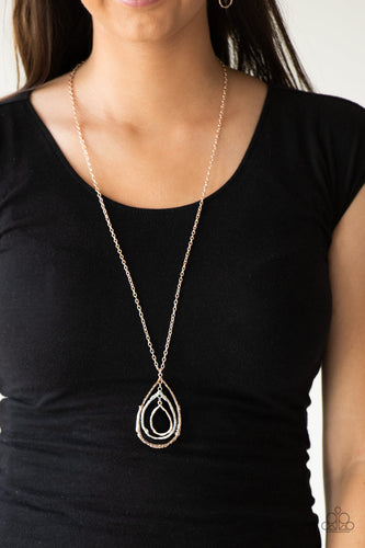 Going For Grit- Multi-toned Rose Gold Necklace- Paparazzi Accessories