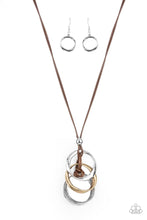 Load image into Gallery viewer, Harmonious Hardware- Brown and Silver Necklace- Paparazzi Accessories