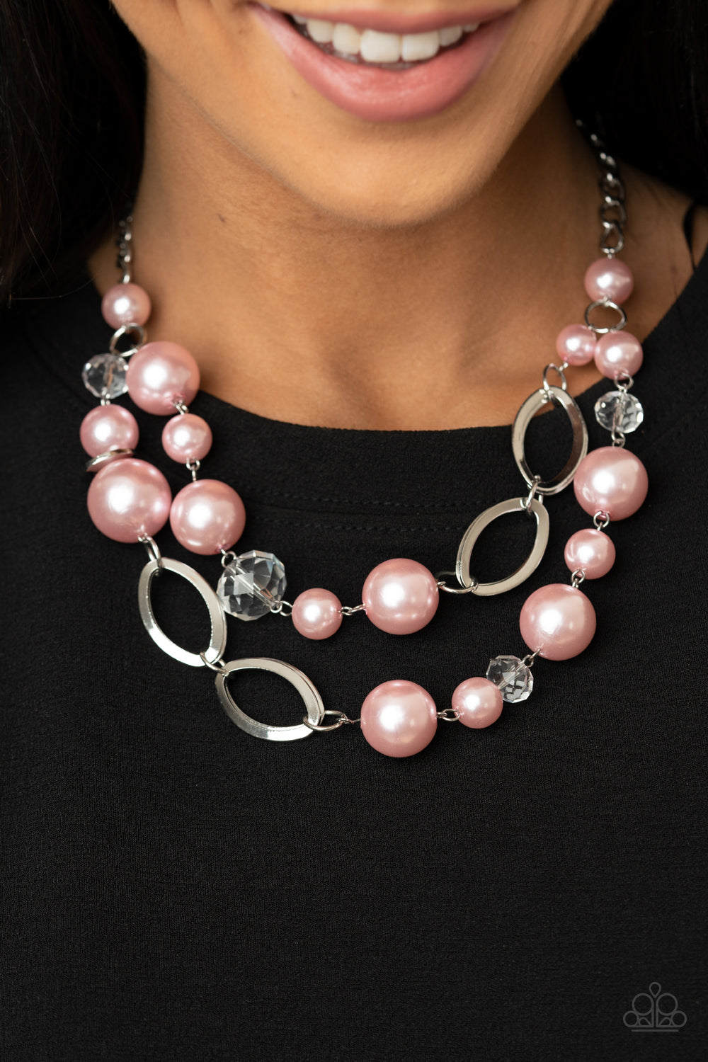 High Roller Status- Pink and Silver Necklace- Paparazzi Accessories