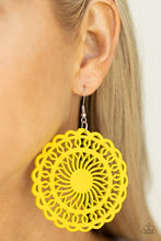 Load image into Gallery viewer, Island Sun- Yellow and Silver Earrings- Paparazzi Accessories