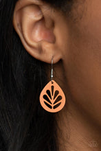Load image into Gallery viewer, LEAF Yourself Wide Open- Orange and Silver Earrings- Paparazzi Accessories