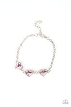 Load image into Gallery viewer, Little Heartbreaker- Pink and Silver Bracelet- Paparazzi Accessories