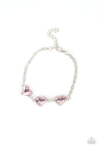 Little Heartbreaker- Pink and Silver Bracelet- Paparazzi Accessories