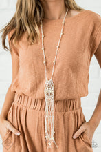 Load image into Gallery viewer, Macrame Majesty- White Necklace- Paparazzi Accessories