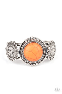 Mojave Motif- Orange and Silver Bracelet- Paparazzi Accessories