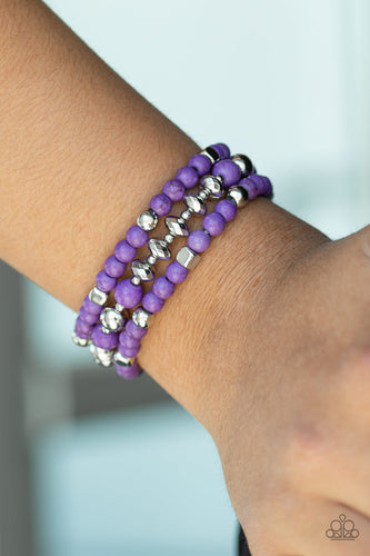 Mountain Artist- Purple and Silver Bracelets- Paparazzi Accessories