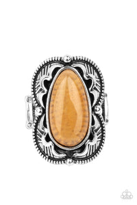 Mystical Mambo- Orange and Silver Ring- Paparazzi Accessories