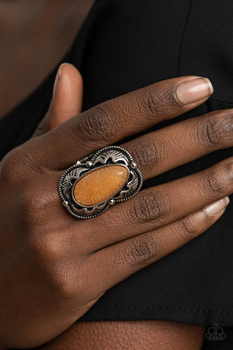 Mystical Mambo- Orange and Silver Ring- Paparazzi Accessories