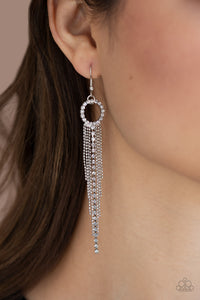 Pass The Glitter- White and Silver Earrings- Paparazzi Accessories