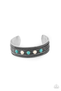 Quarry Quake- Blue and Silver Bracelet- Paparazzi Accessories