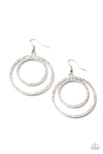 Load image into Gallery viewer, Radiating Refinement- White and Silver Earrings- Paparazzi Accessories