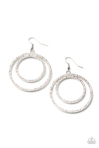 Radiating Refinement- White and Silver Earrings- Paparazzi Accessories