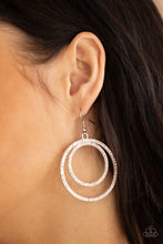 Load image into Gallery viewer, Radiating Refinement- White and Silver Earrings- Paparazzi Accessories
