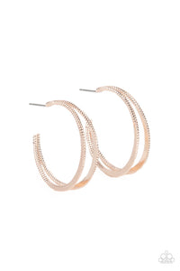 Rustic Curves- Rose Gold Earrings- Paparazzi Accessories