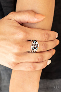 Saguaro Skies- White and Silver Ring- Paparazzi Accessories