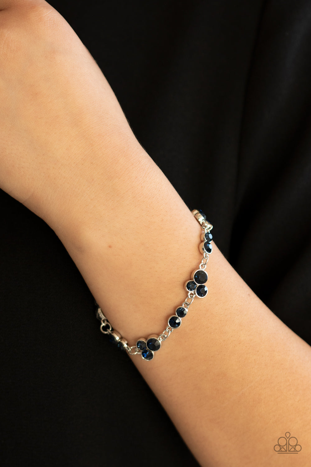 Social GLISTENING- Blue and Silver Bracelet- Paparazzi Accessories