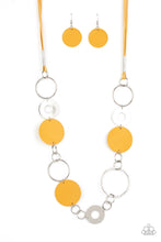 Load image into Gallery viewer, Sooner Or LEATHER- Yellow and Silver Necklace- Paparazzi Accessories
