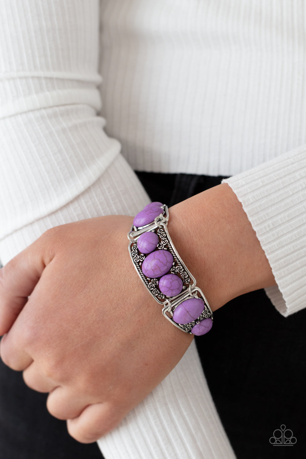 Southern Splendor- Purple and Silver Bracelet- Paparazzi Accessories