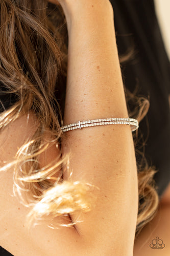 Standout Opulence- White and Silver Bracelet- Paparazzi Accessories