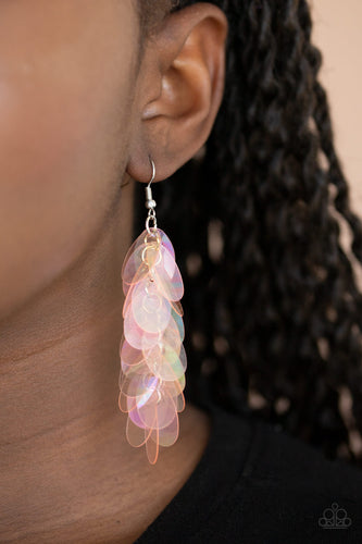 Stellar In Sequins- Pink and Silver Earrings- Paparazzi Accessories
