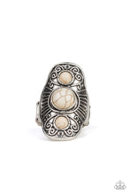 Load image into Gallery viewer, Stone Oracle- White and Silver Ring- Paparazzi Accessories