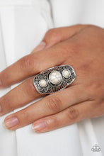 Load image into Gallery viewer, Stone Oracle- White and Silver Ring- Paparazzi Accessories