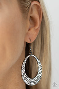 Storybook Bride- White and Gunmetal Earrings- Paparazzi Accessories