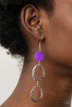 Load image into Gallery viewer, Surfside Shimmer- Purple and Silver Earrings- Paparazzi Accessories