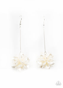 Swing Big- White and Silver Earrings- Paparazzi Accessories